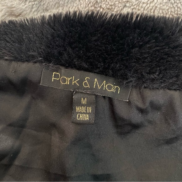 Elegant Black Faux Mink Fur Shrug Bolero by Park & Main Short Coat Size Medium M - Picture 8 of 11